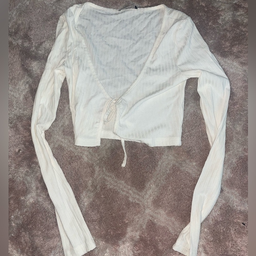 Long sleeve crop top tie